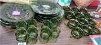 COLLECTION OF VINTAGE GREEN GLASS