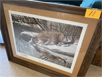 OAK FRAMED SIGNED & NUMBERED "TAWNY RULER" PRINT