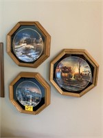 3 TERRY REDLIN FRAMED PLATES