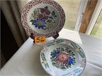 2 CZECH HAND PAINTED BOWLS