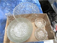 Clear Serving Bowls, Platter & Small Dishes