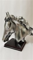 Silver Horse on Pedestal Décor
