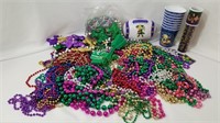 Mardi Gras Bead Lot w Bag & Extras