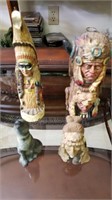 4 pc Small Statues - Indian