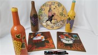 Chef Lot - Clock, Pictures, Wine Bottles