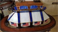 Pool Table Light Stained Glass - Red White & Blue