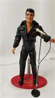 Elvis Presley Doll in Leather w Microphone 12" T