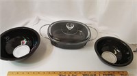 Black Corningware - Pyrex Server & Bowls
