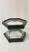 Terrarium 7" Glass, Green & Gold