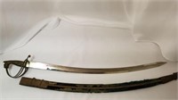 Antique Saber Sword w/Green Velvet Sheath - Made i