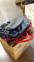 box of assorted purses