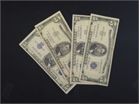 (4) US $5 SILVER CERTIFICATES