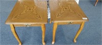 (2) END TABLES FAUX DRAWERS