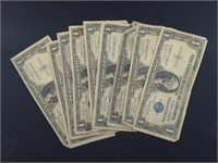 (10) US $1 SILVER CERTIFICATES, SERIES 1935
