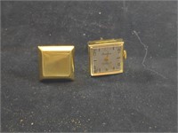 VINTAGE BERCONA SWISS WATCH CUFF LINKS