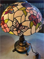 LEADED GLASS LAMP WITH SHADE