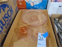 FLAT OF PINK DEPRESSION GLASS