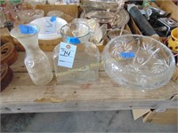 3 PCS OF CLEAR PATTERN GLASS