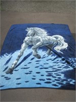 SAFARI COLLECTION HORSE THROW 79X89 INCHES