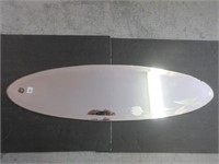 PRETTY ETCHED OVAL MIRROR 36X10 INCHES
