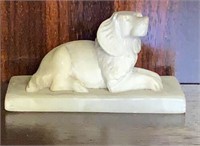 Antique Small Alabaster Dog Carving