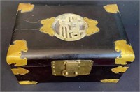 Chinese Jewelry Box Carved Stone Insert