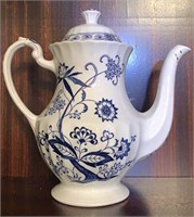 Blue and White Staffordshire Coffee Pot