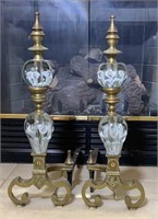 Pair of St Claire Glass Andirons