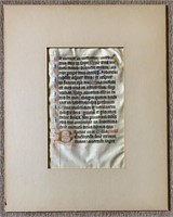Antique Hand Embellished Latin Manuscript Page