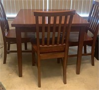 Contemporary Wood Dinette Set with Four Chairs