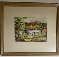 LeVon Whitmire Brown County Barn Watercolor