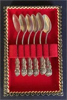 800 Silver Demitasse Spoons Six