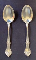 Pair of Art Nouveau Sterling Silver Spoons