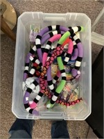 Tote of stuffed animal snakes