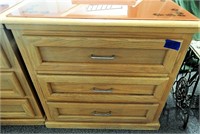 Glass top 3 Drawer Chest of Drawers #2