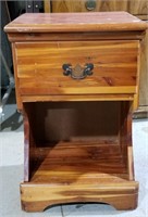 Night stand, 1 drawer, shelf below, looks cedar