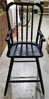 Dark wood tall chair,