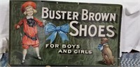 Buster Brown Shoes advertisement, pressed board