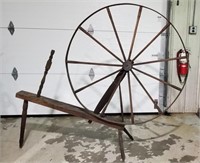 Spinning wheel, not complete. 47" tall, 50" wide
