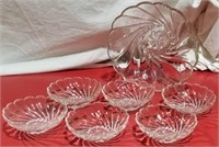 Berry Bowl Set, glass Swirl pattern