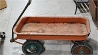 Red Metal Wagon, hard rubber tires