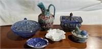 Pottery, glass, dishes,