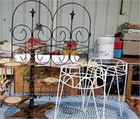Wire & wood decor items, plant stands