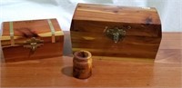 Cedar Trinket boxes & toothpick holder