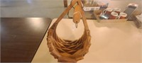 Hanging Wooden Basket