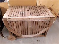 PATIO DECK TABLE ON WHEELS WITH CHAIRS