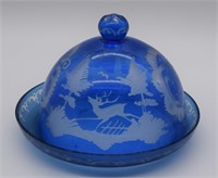 Cobalt Bohemian Butter Dish