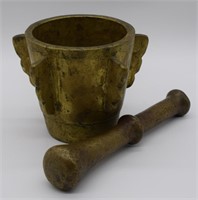 Very Heavy Brass Mortar & Pestle