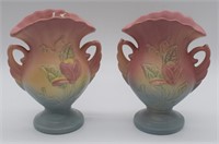 Hull Pottery Dbl Handled Fan Top Magnolia Vase - L