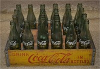 Wooden Coca-Cola Crate w/ 21 Coke Bottles